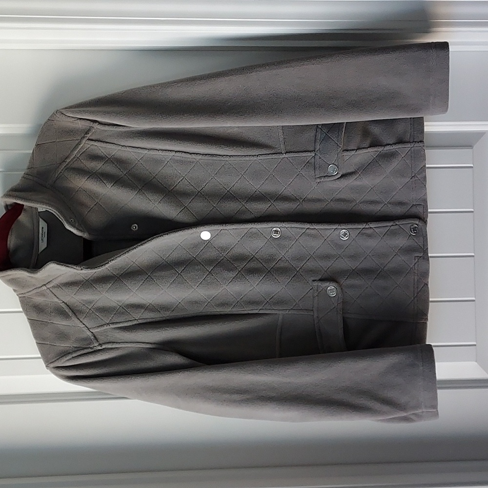 Women's Liz Claiborne Size 12 Fleece Quilted Jacket Gray